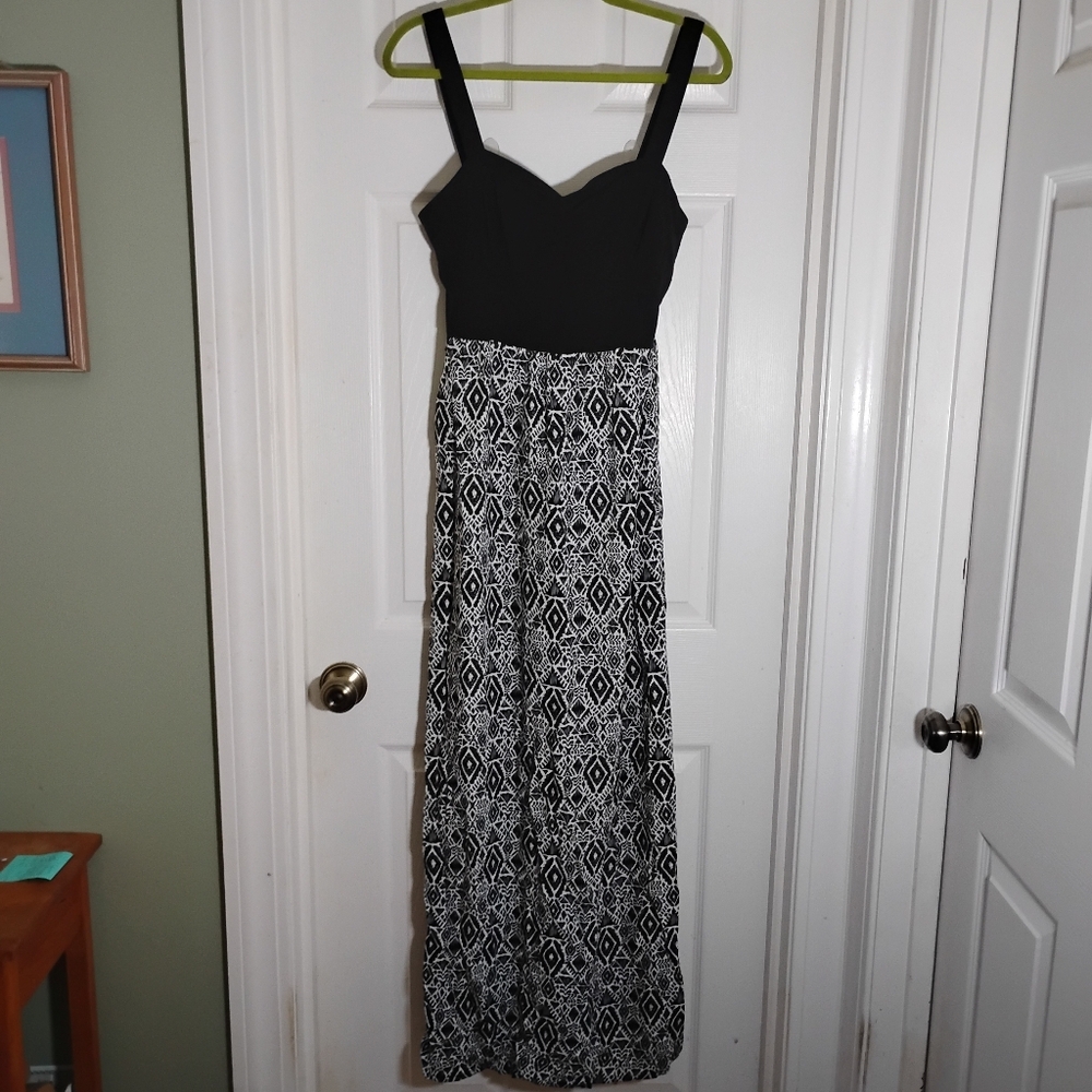 Maxi Baby Doll Bodice Mosaic Skirt Sundress Mudd Large